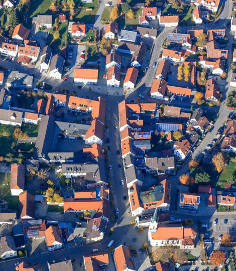 Der Hauptort Nandlstadt (Ausschnitt), © Luftbilder Leidorf Klaus Leidorf